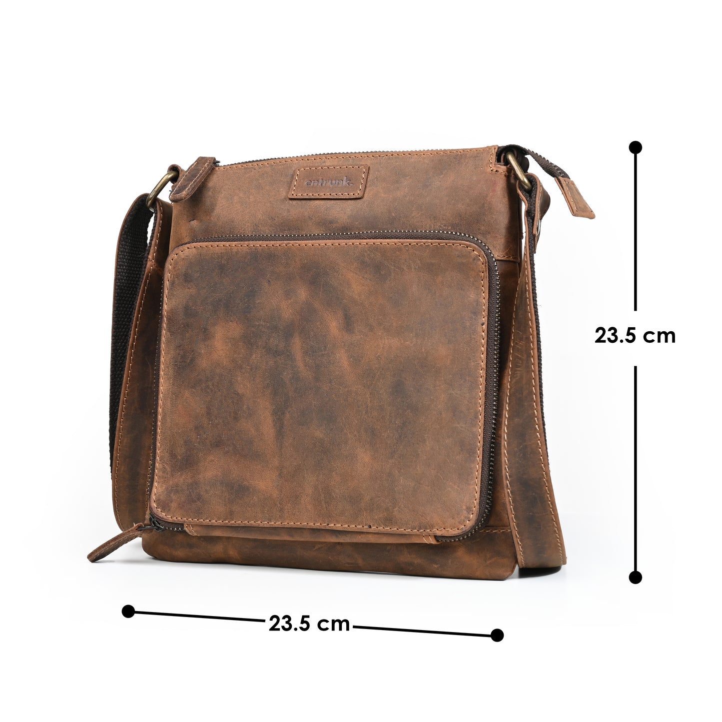 Genuine Premium Leather Made Casual Sling Bag For Men And Women-Tan