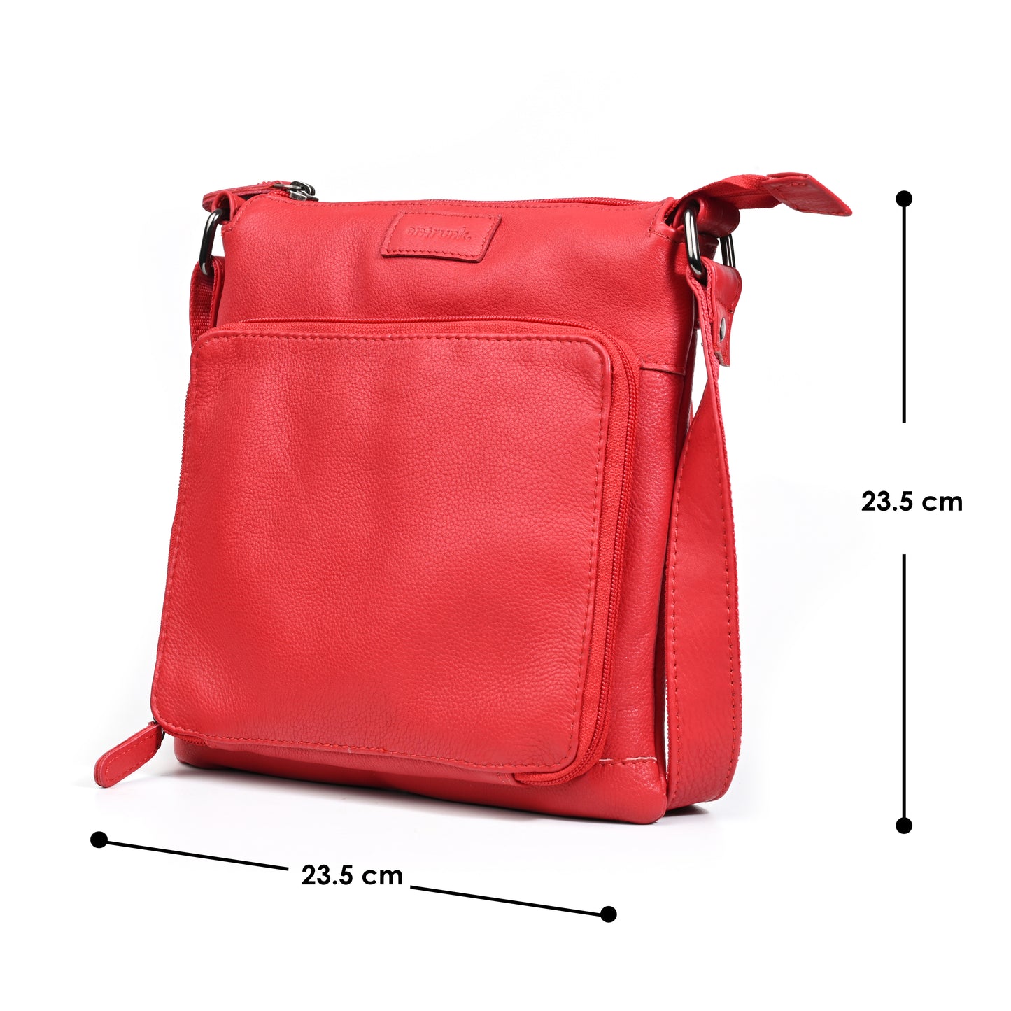 Genuine Premium Leather Made Casual Sling Bag For Men And Women-Red