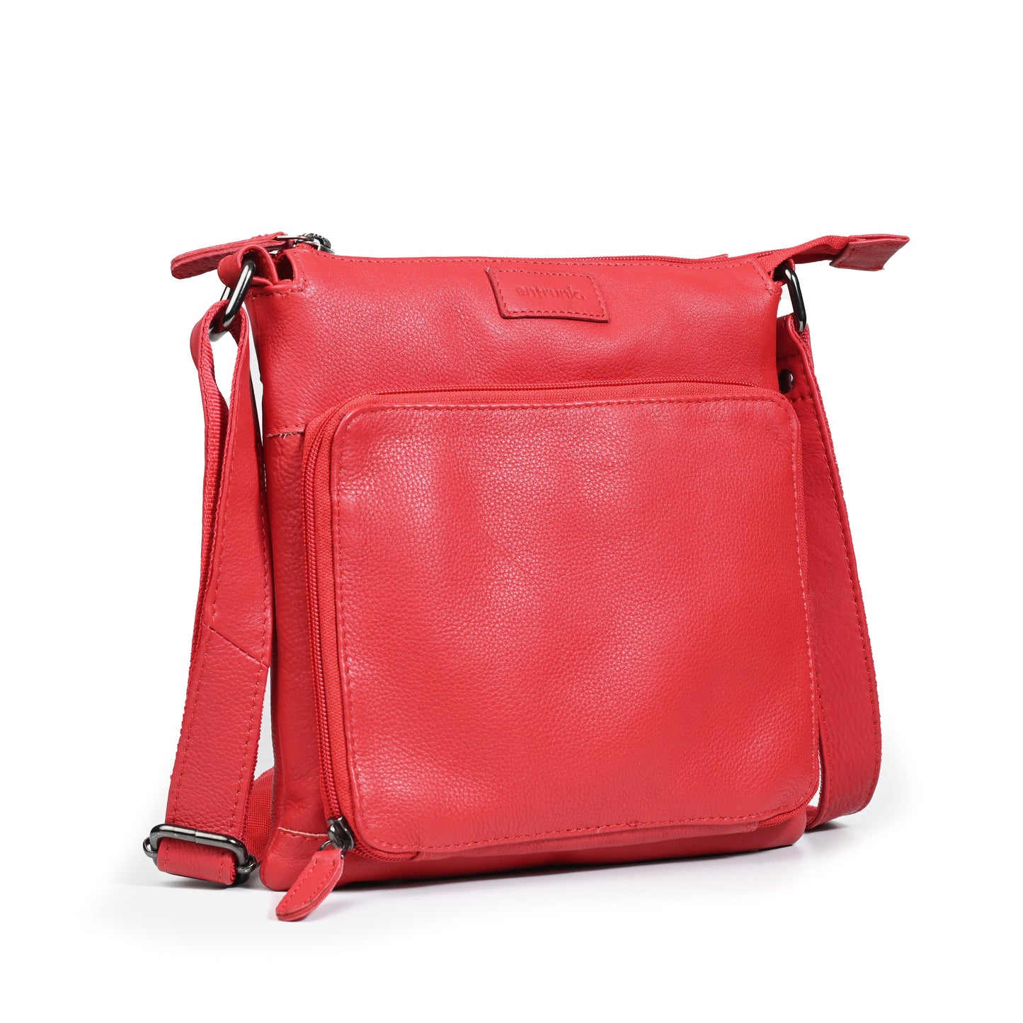 Genuine Premium Leather Made Casual Sling Bag For Men And Women-Red