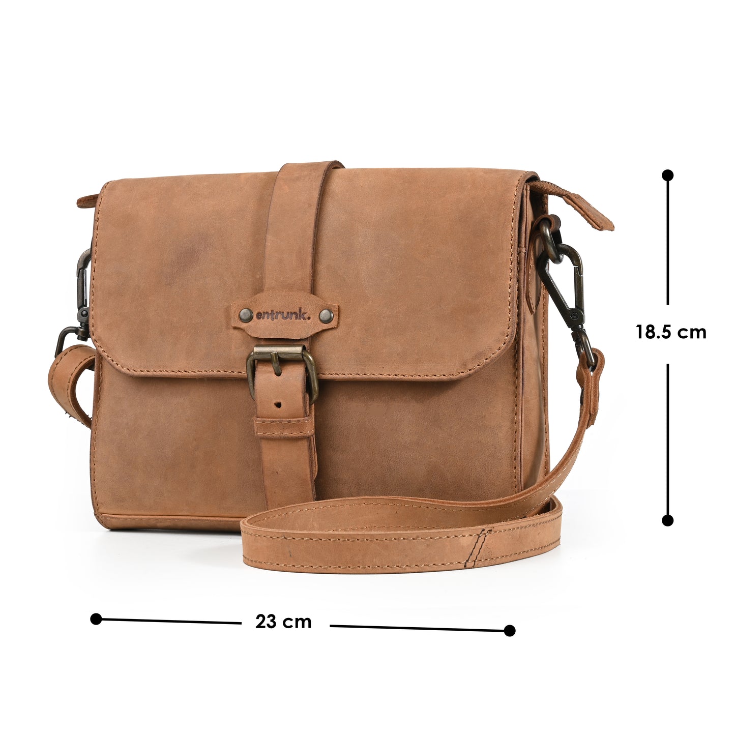 Genuine Premium Leather Bag for Men - Office Bag, Tan Color - Messenger Bags/Leather Bag for Men And Women With Adjustable Shoulder Strap