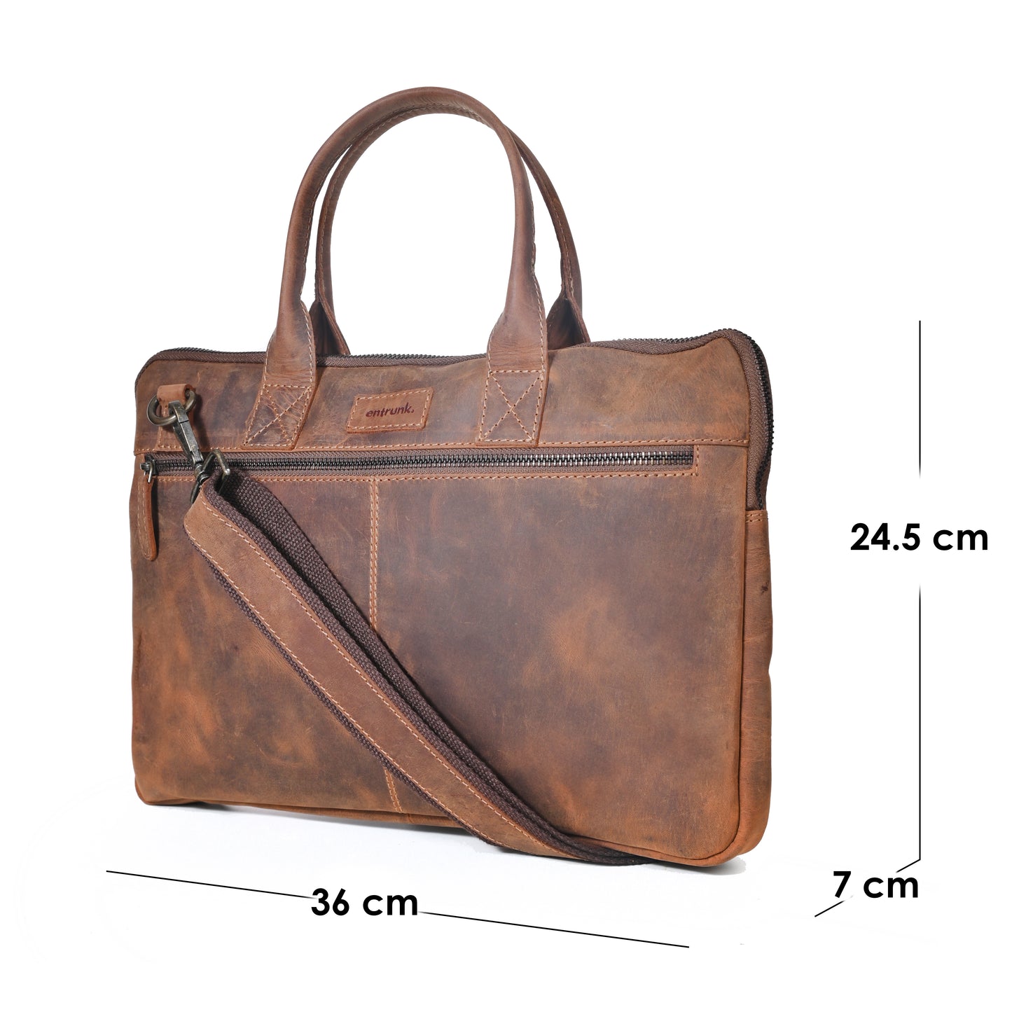 Genuine Premium Leather Bag for Men - Office Bag, Tan Color - Messenger Bags/Leather Bag for Men And Women With Adjustable Shoulder Strap