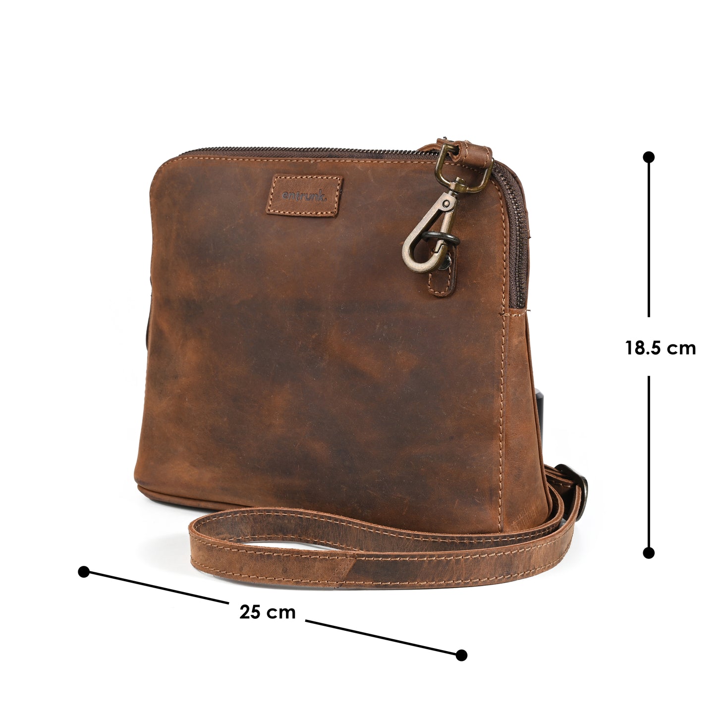 Genuine Premium Leather Made Casual Cross Body Sling Bag For Women-Tan