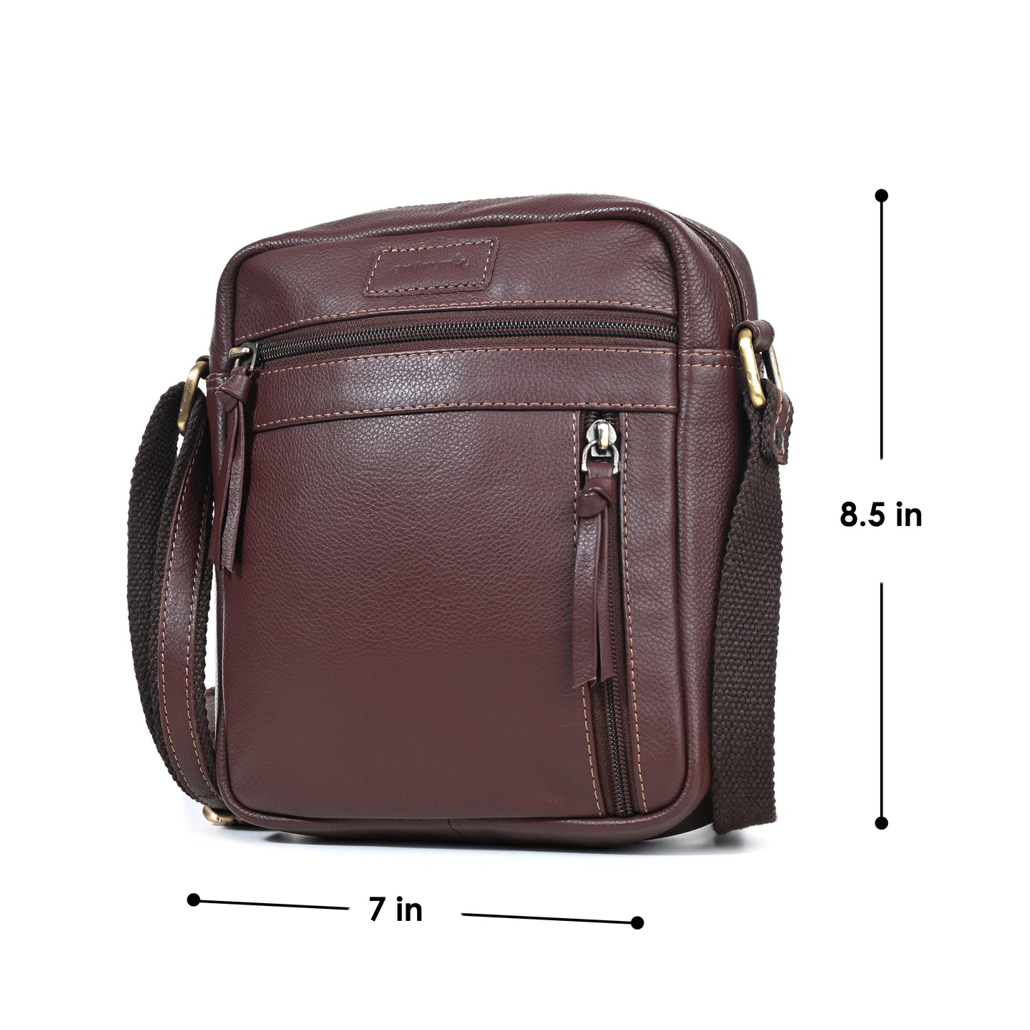 Genuine Premium Leather Made Casual/Travel Cross Body Sling Bag For Men And Women-Brown