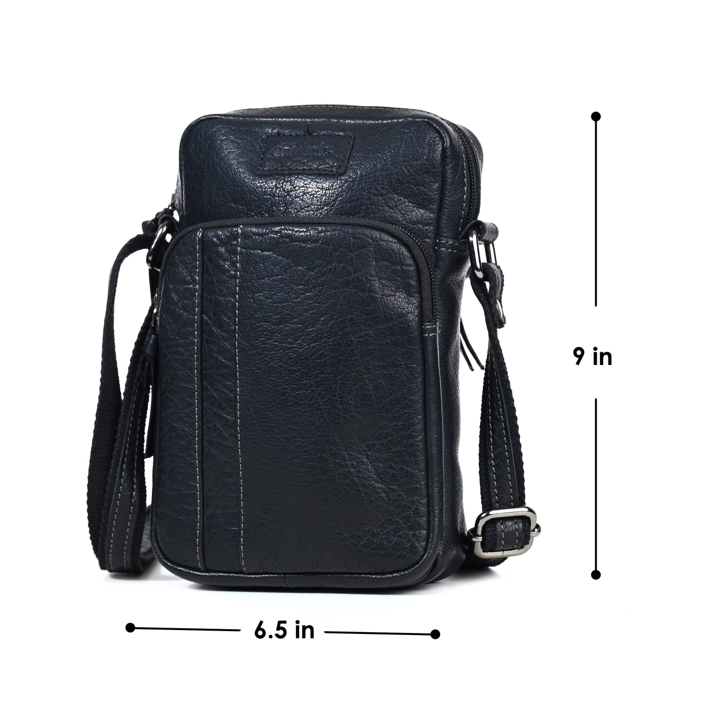 Genuine Premium Leather Made Casual/Travel Cross Body Sling Bag For Men And Women-Black