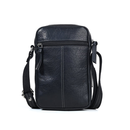 Genuine Premium Leather Made Casual/Travel Cross Body Sling Bag For Men And Women-Black