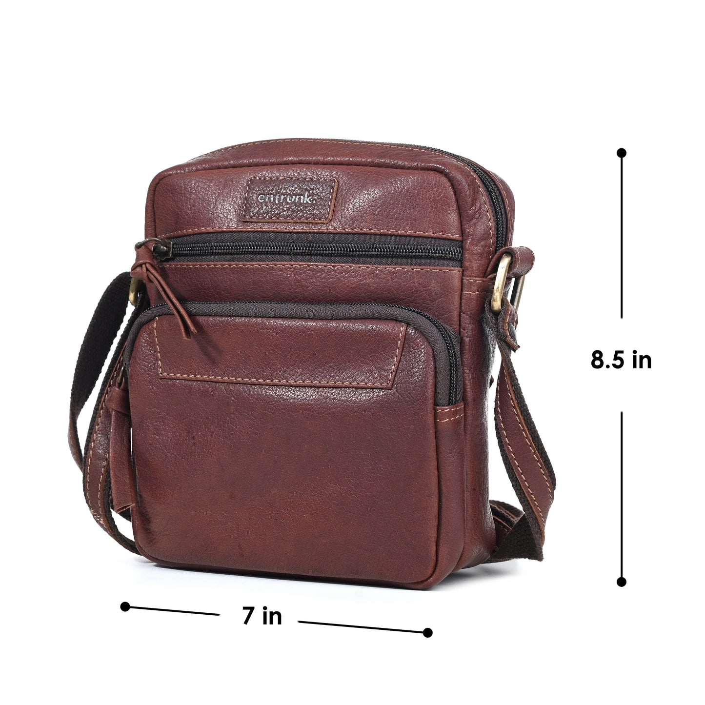 Genuine Premium Leather Made Casual/Travel Cross Body Sling Bag For Men And Women-Brown