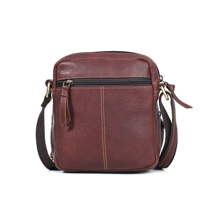 Genuine Premium Leather Made Casual/Travel Cross Body Sling Bag For Men And Women-Brown