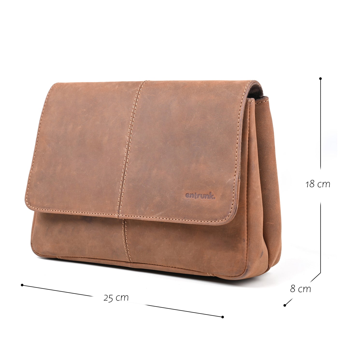 Genuine Premium Leather Made Casual Cross Body Sling Bag For Women-Tan