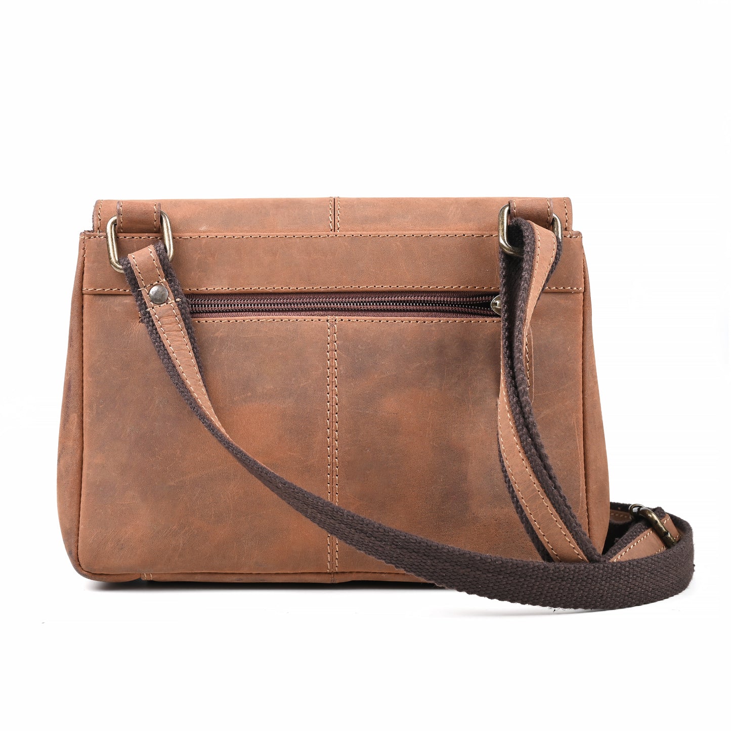 Genuine Premium Leather Made Casual Cross Body Sling Bag For Women-Tan