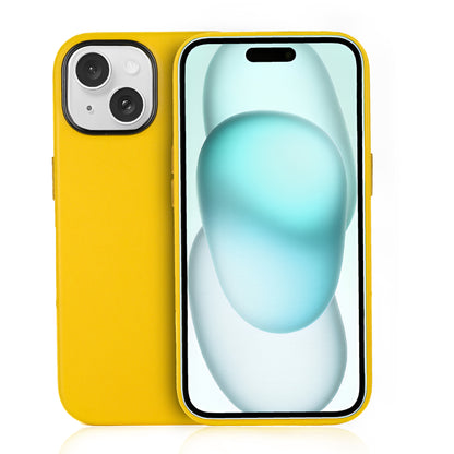 Premium Leather iPhone Back Cover For Iphone 15 Pro-Yellow