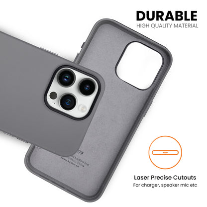 Premium Leather iPhone Back Cover For Iphone 15 Pro Max-Grey